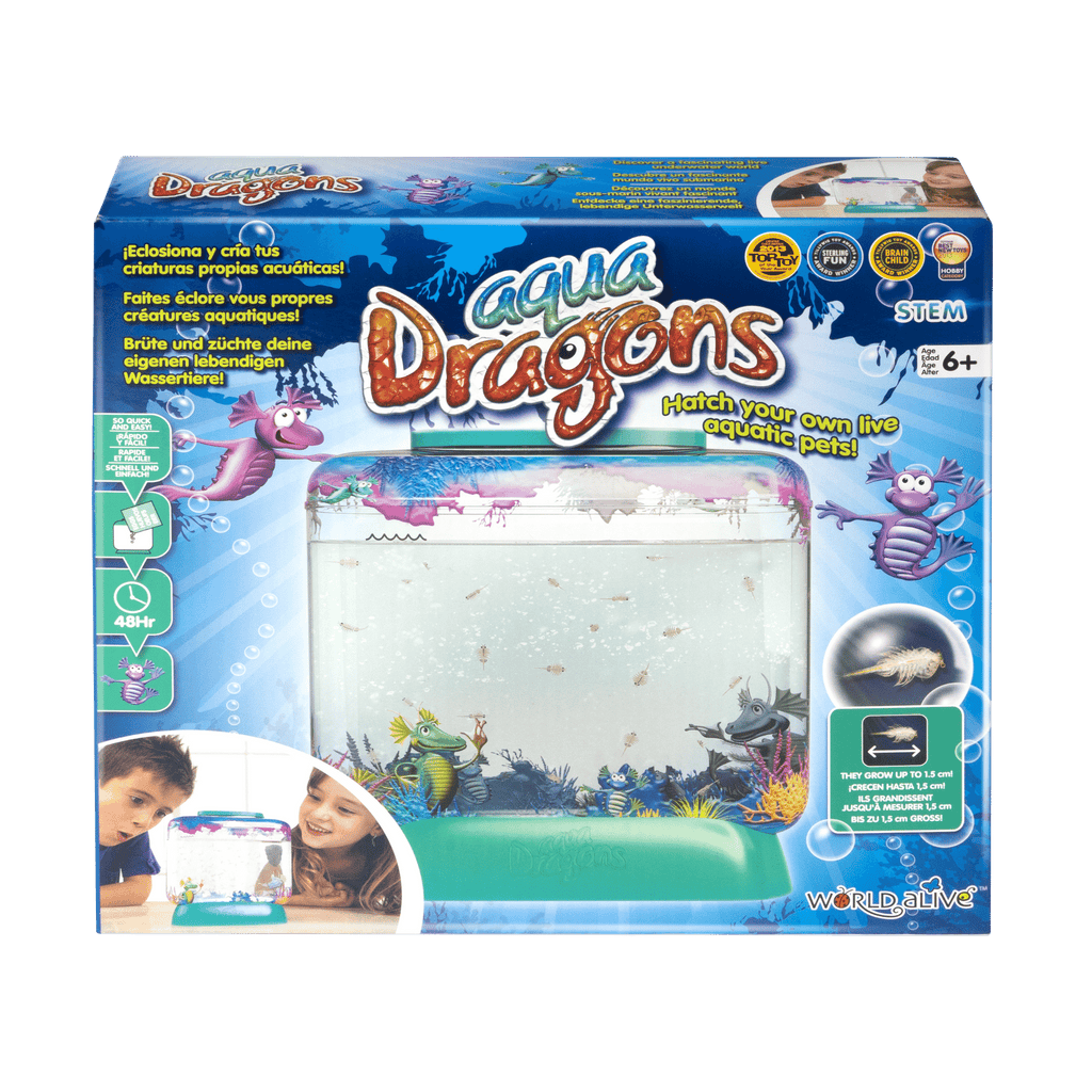 Aqua Dragons – Acuario Que Cambia De Color Con Crustáceos Vivos, Kit Educativo STEM Para Niños A Partir De 6 Años Con Lupa Y Alimento