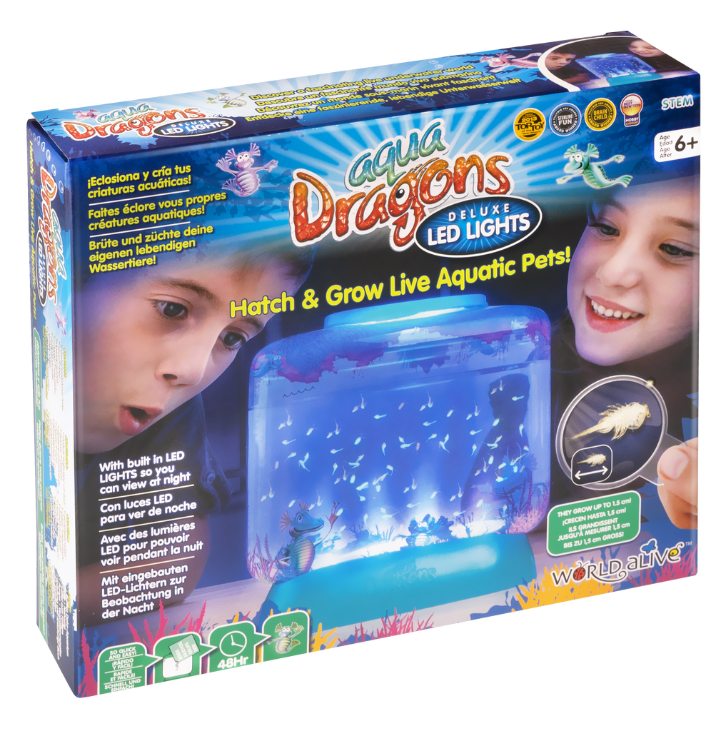 Aqua Dragons Zucht-Set – Lebende Urzeitkrebse, Inkl. Eier, Futter, Pipette & Löffel, Pädagogisches STEM-Spielzeug