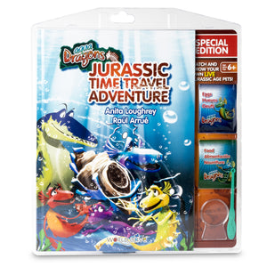 
                
                    Load image into Gallery viewer, Book: Jurassic Time Travel with Special Edition Aqua Dragons kit
                
            